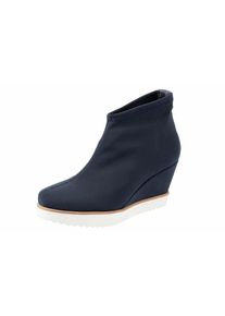 Heine, Damen Keilstiefelette aus Stretch-Ware, Marine