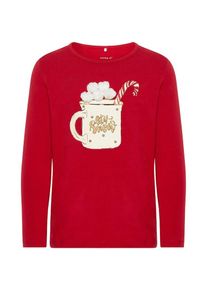 name it, Mädchen T-Shirt, Beige / Rot