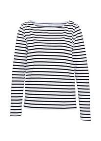 Pieces, Damen Langarmshirt 'INGRID', Schwarz / Weiß