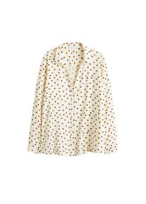 Violeta by Mango, Damen Bluse 'Puntito4', Orange / Schwarz / Perlweiß
