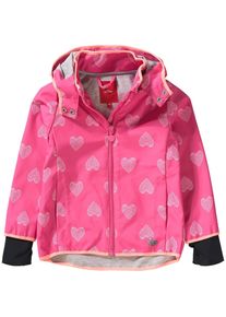 s.Oliver Junior, Mädchen Softshelljacke mit Herzprint, Pink / Schwarz / Weiß