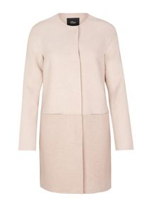 s.Oliver BLACK LABEL, Damen Kurzmantel aus Wollmix, Beige