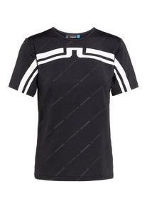 J. Lindeberg J.Lindeberg, Damen Trainingsshirt 'Belgin Poly Jersey', Schwarz / Wei&szlig;
