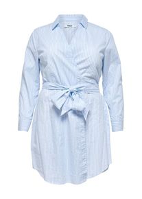 Only Carmakoma, Damen Curvy Kleid, Hellblau / Weiß