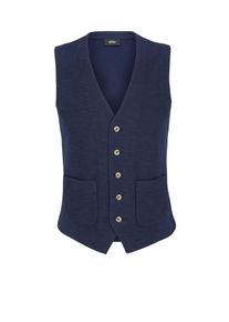 s.Oliver BLACK LABEL, Herren Lässige Weste mit Struktur-Optik, Nachtblau