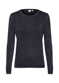 GAP, Damen Pullover 'RIB METALLIC CREW BK', Schwarz / Silber