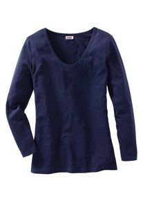 sheego Casual, Damen Klassisches Longshirt, Ultramarinblau