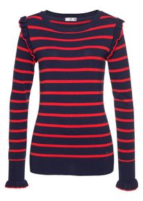 AJC, Damen Pullover, Nachtblau / Rot