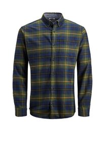 Jack & Jones JACK & JONES, Herren Langarmhemd, Navy / Zitronengelb / Khaki