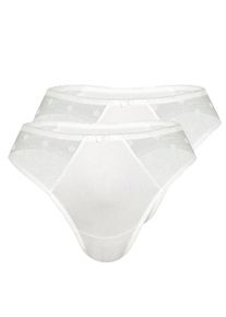 Sassa Mode Sassa, Damen String 'DOTTED MESH', Offwhite