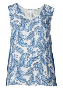 sheego Trend, Damen Webtop, Hellblau / Wei&szlig;