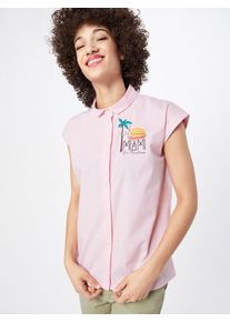 La Martina, Damen Blusen 'WOMAN SHIRT S/S STRIPED POPLIN', Rosa / Weiß