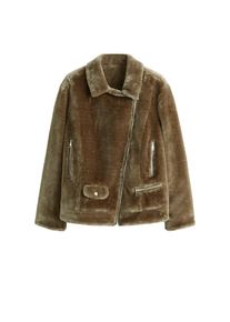 Violeta by Mango, Damen Jacke 'Vin4', Braunmeliert