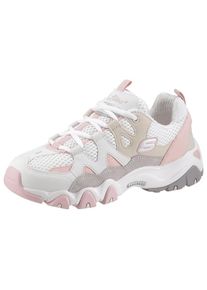 Skechers, Damen Sneaker 'D ́Lites 2-Top Down', Taupe / Rosa / Weiß