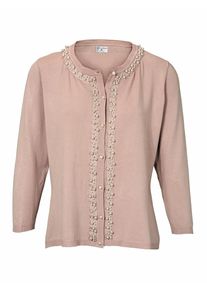 Heine, Damen Cardigan mit Perlenbesatz, Sand