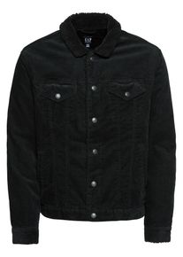 GAP, Herren Jacke 'SHERPA LINED BLACK CORD JKT', Schwarz