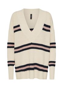 Y.A.S, Damen Pullover 'Cathy', Beige / Altrosa / Schwarz