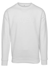 Mister Tee, Herren Crewneck 'Embossed NASA Worm', Weiß