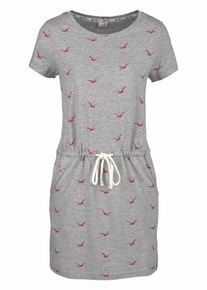 Kangaroos, Damen Shirtkleid, Graumeliert / Rot / Weiß