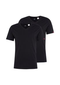 Levi's LEVI'S, Herren T-Shirt 'SLIM 2 PACK V NECK TEE', Schwarz