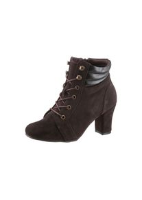Andrea Conti, Damen Trachtenstiefelette mit seitlichen Zipp, Dunkelbraun