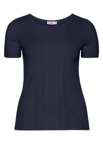 sheego Class, Damen Pullover mit kurzem Arm, Marine