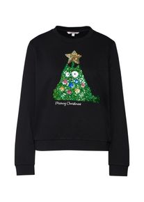 Tom Tailor Denim, Damen Pullover 'Christmas', Schwarz