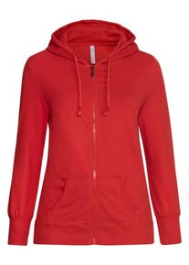 sheego Casual, Damen Basic Kapuzensweatjacke, Rot