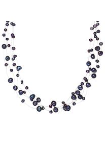 Valero Pearls, Damen Kette mit Süßwasser-Zuchtperle, Dunkelblau