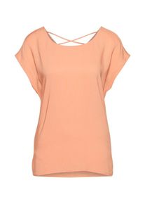 Tom Tailor Denim, Damen T-Shirt 'Woven with Back Detail', Apricot