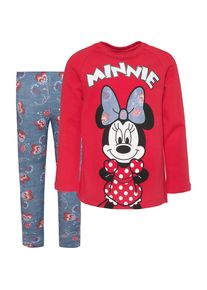 Disney Minnie Mouse, Mädchen Set Sweatshirt + Leggings, Blue Denim / Rot