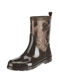 Tommy Hilfiger, Damen Stiefel 'SHINY CAMO RAIN BOOT', Braun
