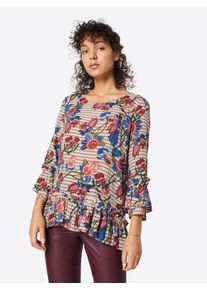 Rich & Royal Rich & Royal, Damen Bluse, Beige / Blau / Merlot