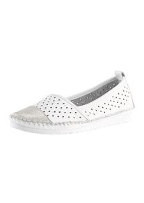 Andrea Conti, Damen Slipper, Silber / Wei&szlig;