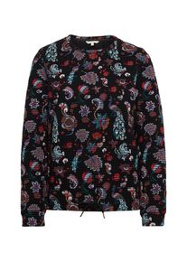 Tom Tailor Denim, Damen Sweatshirt, Rauchblau / Jade / Rot / Schwarz