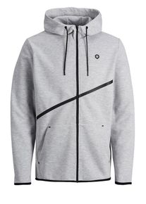 Jack & Jones JACK & JONES, Herren Sweatjacke 'JCOCARLO SWEAT ZIP HOOD NOOS', Graumeliert / Schwarz