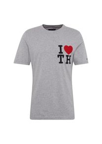 Tommy Hilfiger, Herren T-Shirt 'I LOVE TH FASHION FIT TEE', Graumeliert / Rot / Schwarz
