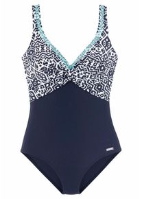 Lascana, Damen Badeanzug, Marine / Türkis / Weiß