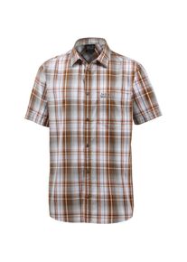 Jack Wolfskin, Herren Kurzarmhemd 'Hot Chili', Braun / Dunkelorange / Naturwei&szlig;