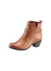 Hirschkogel, Damen Trachtenstiefelette mit Edelwei&szlig;-Stick, Cognac