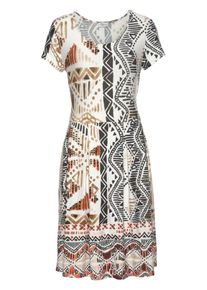 Boysen's BOYSEN'S, Damen Jerseykleid, Hellbeige / Braun / Rostbraun / Khaki / Weiß