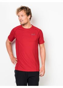 Jack Wolfskin, Herren Funktionsshirt 'HOLLOW RANGE T-SHIRT MEN', Rot
