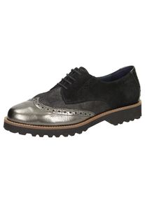Sioux, Damen Schnürschuh 'Meredith', Anthrazit / Basaltgrau / Silber