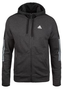 adidas Performance, Herren Trainingsjacke 'MEN SOLID LOGO FULLZIP FLEECE', Anthrazit / Schwarz