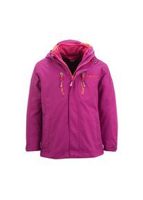 Trollkids, Mädchen Jacke 'LOFOTEN', Dunkelgrau / Neonorange / Pink / Neonpink