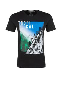 s.Oliver RED LABEL, Herren T-Shirt, Blau / Grün / Schwarz / Weiß