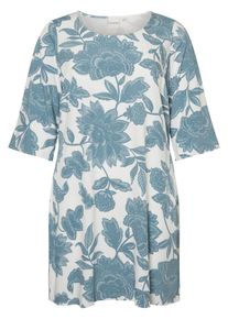 JUNAROSE, Damen Kleid, Himmelblau / Weiß