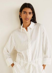 Mango, Damen Hemd 'Urban', Schwarz / Weißmeliert
