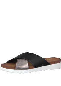 Tamaris, Damen Slipper, Schwarz / Silber