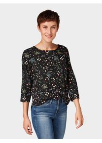 Tom Tailor Denim, Damen Bluse, Mischfarben / Schwarz